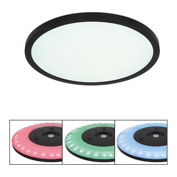 Globo - LED RGB Pritemdomas sieninis vonios šviestuvas LED/18W/230V 3000-6000K + nuotolinio valdymo pultas IP44 juoda