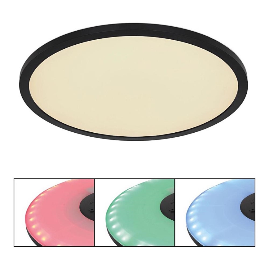 Globo - LED RGB Pritemdomas sieninis vonios šviestuvas LED/21W/230V 3000-6000K + nuotolinio valdymo pultas IP44 juoda
