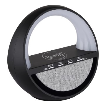 Globo - LED RGBW jutiklinė įkraunama stalinė lempa su garsiakalbiu ir belaidžiu QI įkrovimu LED/3,5W/5V 1800 mAh