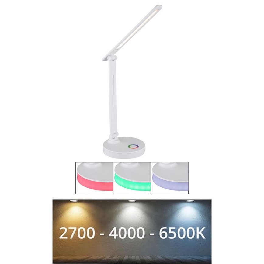 Globo - LED RGBW Reguliuojama jutiklinė stalinė lempa LED/5W/230V + LED/2W 2700K/4000K/6500K balta