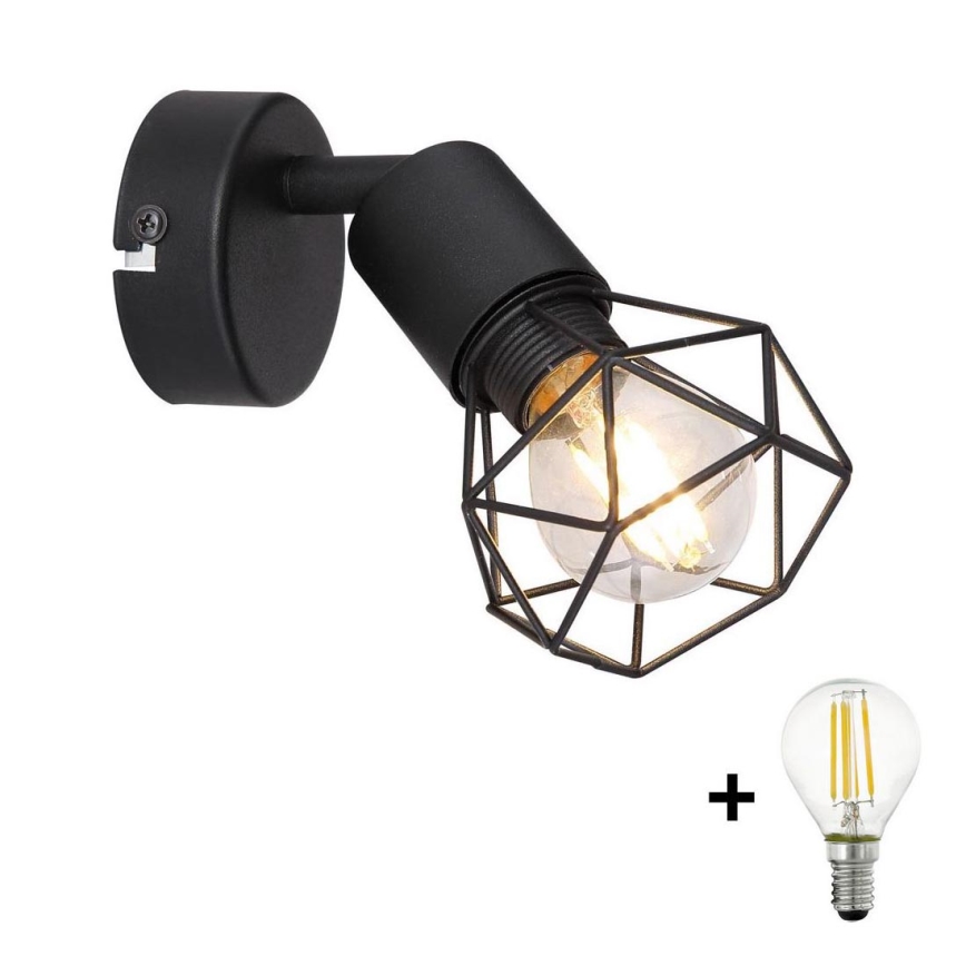 Globo - LED sieninis akcentinis šviestuvas 1xE14/6W/230V juoda