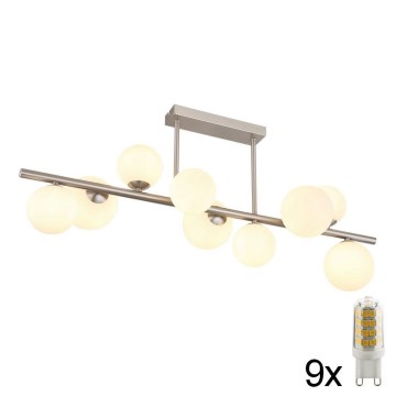 Globo - LED sietynas 9xG9/3W/230V matinis chromas