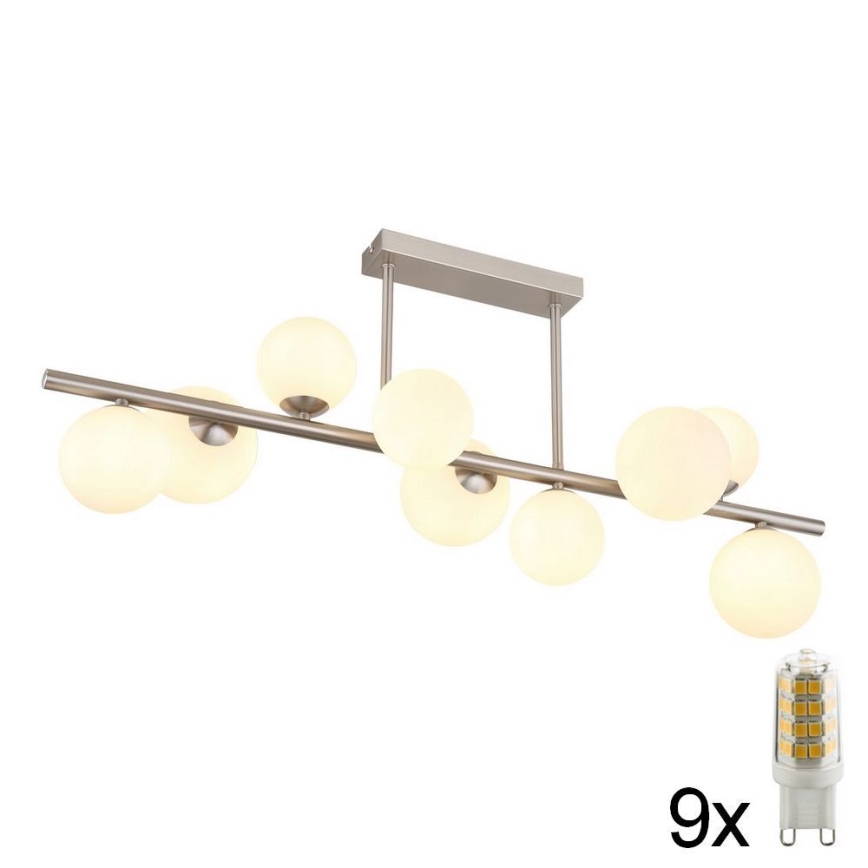 Globo - LED sietynas 9xG9/3W/230V matinis chromas