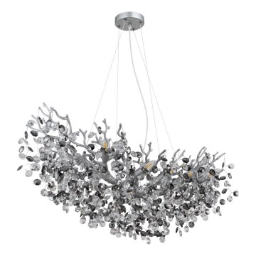 Globo - Pakabinama liustra ant laido 10xE14/40W/230V sidabrinė