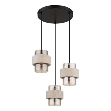 Globo - Pakabinama liustra ant laido 3xE27/40W/230V travertinas