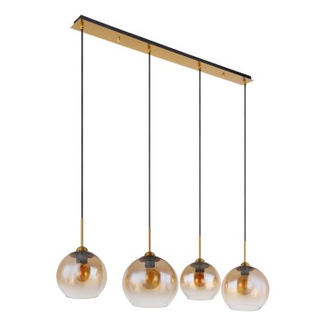 Globo - Pakabinama liustra ant laido 4xE27/60W/230V žalvaris