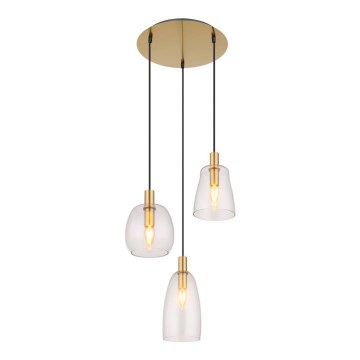 Globo - Pakabinamas sietynas 3xE14/40W/230V diametras 43 cm žalvaris