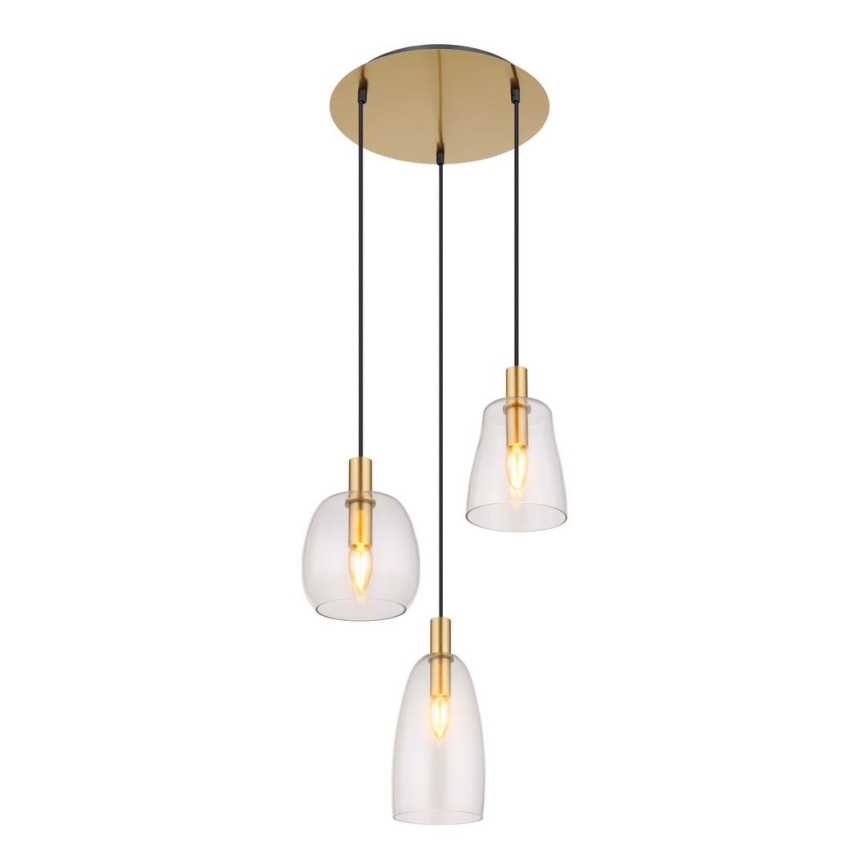 Globo - Pakabinamas sietynas 3xE14/40W/230V diametras 43 cm žalvaris