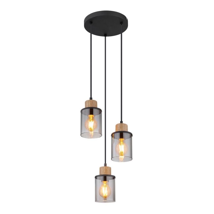 Globo - Pakabinamas sietynas 3xE27/15W/230V diametras 27 cm ąžuolas