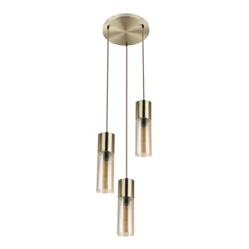 Globo - Pakabinamas sietynas 3xE27/25W/230V diametras 30 cm žalvaris