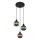 Globo - Pakabinamas sietynas 3xE27/25W/230V diametras 36 cm varis/žalia/mėlyna