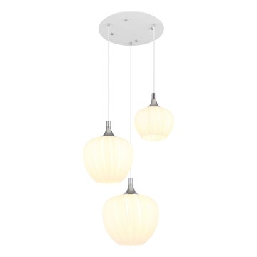 Globo - Pakabinamas sietynas 3xE27/40W/230V balta