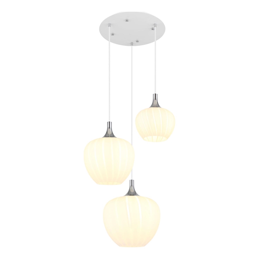 Globo - Pakabinamas sietynas 3xE27/40W/230V balta