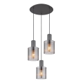 Globo - Pakabinamas sietynas 3xE27/40W/230V diametras 48 cm pilka