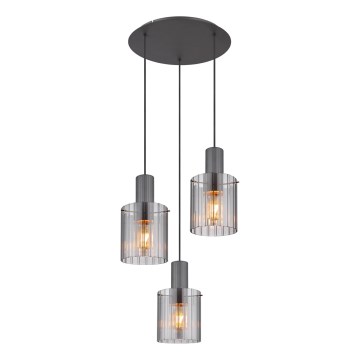 Globo - Pakabinamas sietynas 3xE27/40W/230V diametras 48 cm pilka