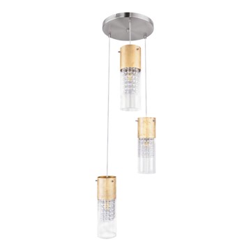 Globo - Pakabinamas sietynas 3xE27/60W/230V diametras 30 cm auksas