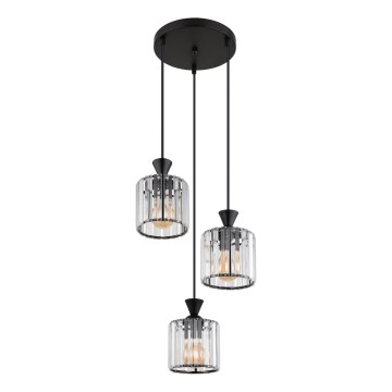 Globo - Pakabinamas sietynas 3xE27/60W/230V diametras 32 cm juoda