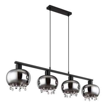 Globo - Pakabinamas sietynas 4xE27/9W/230V juoda