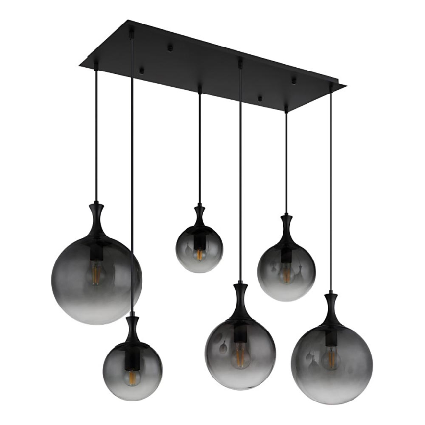 Globo - Pakabinamas sietynas 6xE27/10W/230V juoda