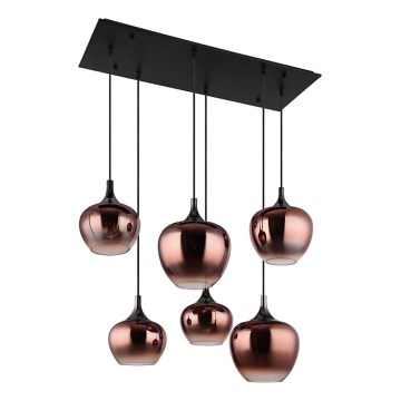 Globo - Pakabinamas sietynas 6xE27/40W/230V ruda/dūminis