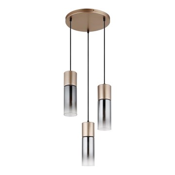 Globo - Pakabinamas šviestuvas ant laido 3xE27/25W/230V bronzinis Ø 30 cm