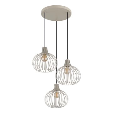 Globo - Pakabinamas šviestuvas ant laido 3xE27/40W/230V smėlio spalvos