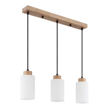 Globo - Pakabinamas šviestuvas ant laido 3xE27/60W/230V ąžuolas/balta