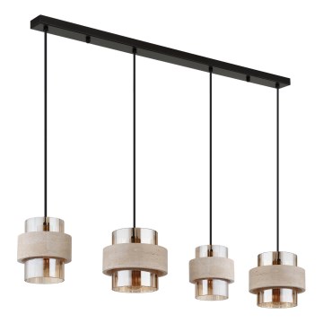 Globo - Pakabinamas šviestuvas ant laido 4xE27/40W/230V travertinas