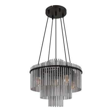 Globo - Pakabinamas šviestuvas ant laido 5xE27/60W/230V juodas