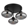 Globo - Prie lubų montuojamas šviestuvas 3xE27ILLU/40W/230V juodas