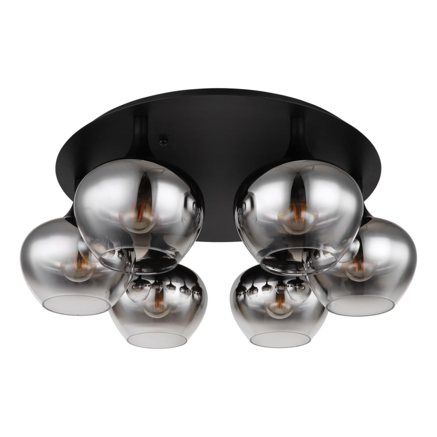 Globo - Prigludęs lubinis šviestuvas 6xE27/40W/230V Ø 65 cm juodas