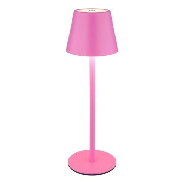 Globo - reguliuojama jutiklinė įkraunama lauko stalinė lempa 3 viename LED/3W/5V 3000/4000/5000K IP54 1800 mAh rožinė
