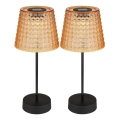 Globo - RINKINYS 2x LED Saulės šviestuvas LED/0,06W/3V IP44 40 mAh oranžinė