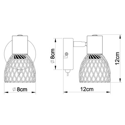 Globo - Sieninis akcentinis šviestuvas  1xE14/40W/230V