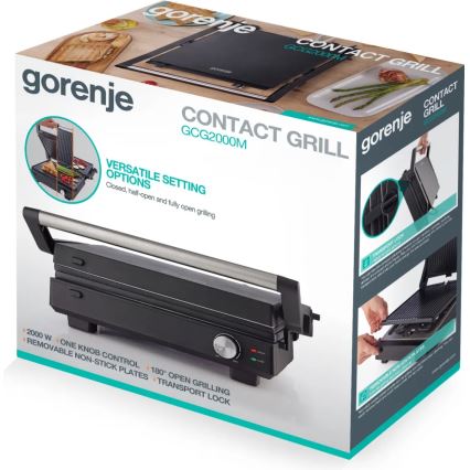 GORENJE GCG2000M - Kontaktinis grilis 1800W/230V juodas