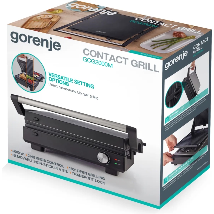GORENJE GCG2000M - Kontaktinis grilis 1800W/230V juodas