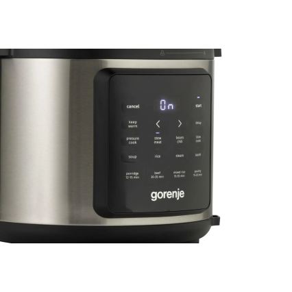 GORENJE GMC6SBK - Multifunkcinis elektrinis puodas 6 l, 8 funkcijų viename, 1000W/230V, iš nerūdijančio plieno