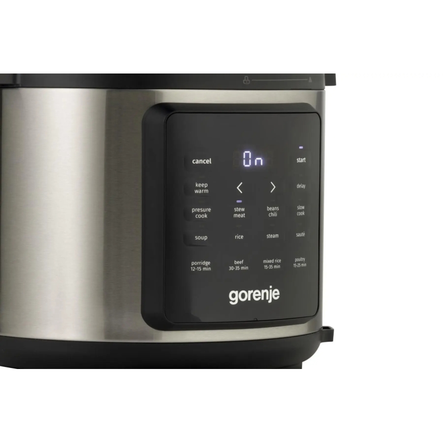GORENJE GMC6SBK - Multifunkcinis elektrinis puodas 6 l, 8 funkcijų viename, 1000W/230V, iš nerūdijančio plieno