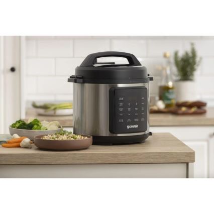 GORENJE GMC6SBK - Multifunkcinis elektrinis puodas 6 l, 8 funkcijų viename, 1000W/230V, iš nerūdijančio plieno
