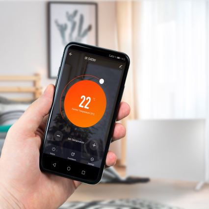 GORENJE IR540W - Išmanioji 540W elektrinė infraraudonųjų spindulių šildymo panelė su laikmačiu ir Wi-Fi, juoda