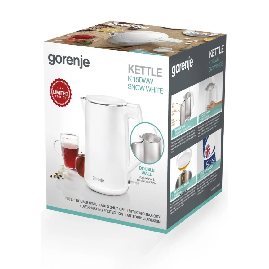 GORENJE K15DWW - elektrinis virdulys, 1,5 l, 2200 W/230 V, baltas