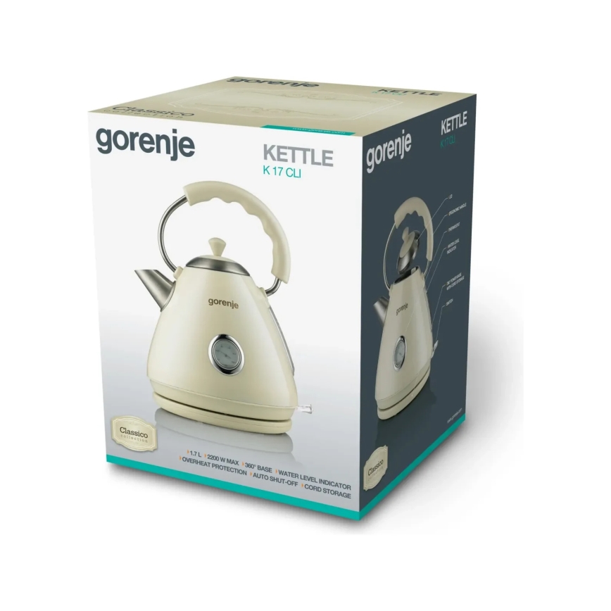 GORENJE K17CLI - Greitasis elektrinis virdulys 1,7 l 2200W/230V smėlio spalvos