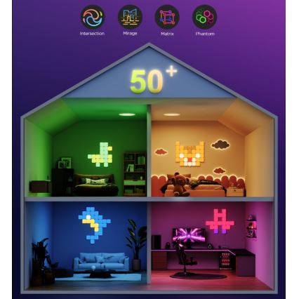 Govee - 10 vnt. išmanių mini RGBIC Wi-Fi panelių