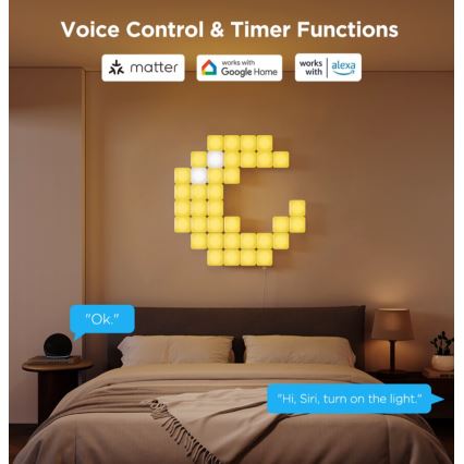 Govee - 10 vnt. išmanių mini RGBIC Wi-Fi panelių