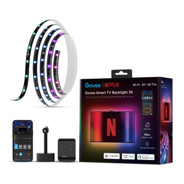 Govee - Backlight 3S Netflix TV 55-65" SMART LED foninis apšvietimas RGBICW Wi-Fi + nuotolinio valdymo pultas