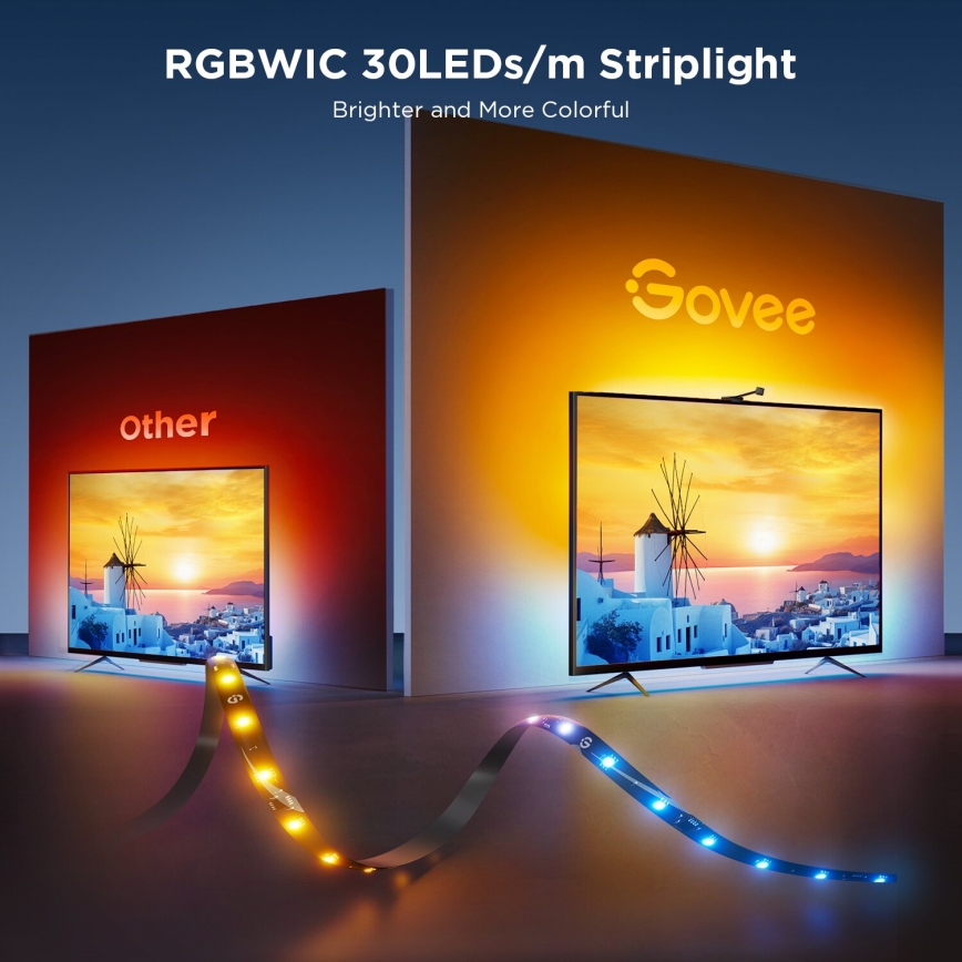 Govee - Backlight 3S Netflix TV 55-65" SMART LED foninis apšvietimas RGBICW Wi-Fi + nuotolinio valdymo pultas