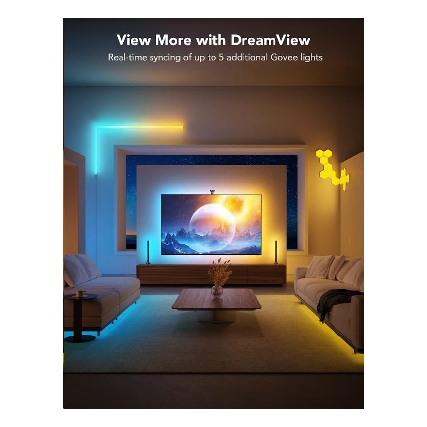 Govee - DreamView T2 DUAL TV 55-65 SMART LED apšvietimas RGBIC Wi-Fi + nuotolinis valdymas