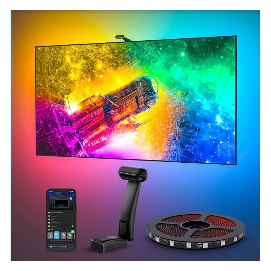 Govee - DreamView T2 DUAL TV 55-65" SMART LED foninis apšvietimas RGBIC Wi-Fi + nuotolinio valdymo pultas