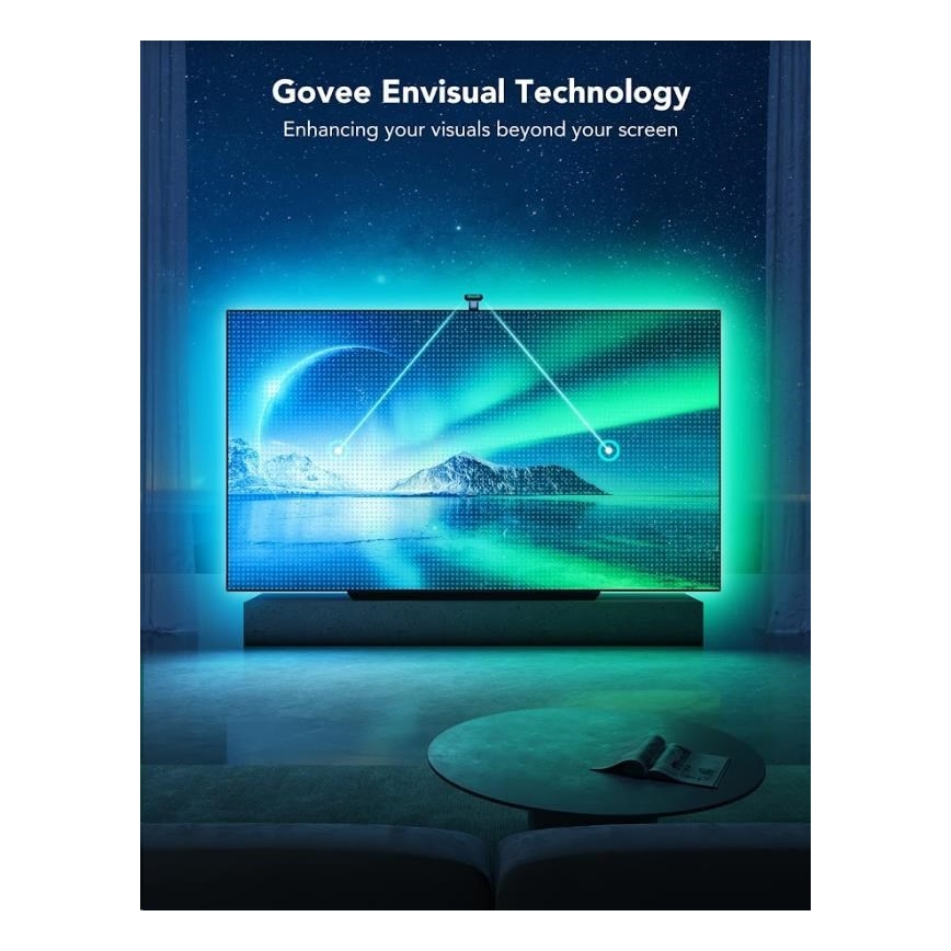 Govee - DreamView T2 DUAL TV 55-65" SMART LED foninis apšvietimas RGBIC Wi-Fi + nuotolinio valdymo pultas