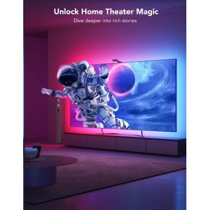 Govee - DreamView T2 DUAL TV 55-65" SMART LED foninis apšvietimas RGBIC Wi-Fi + nuotolinio valdymo pultas